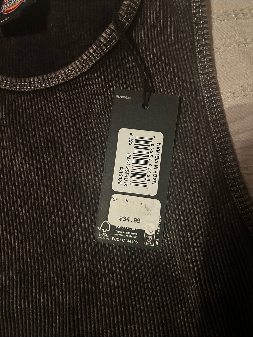 Dickies Ribbed Top XS - Picture 2 of 6